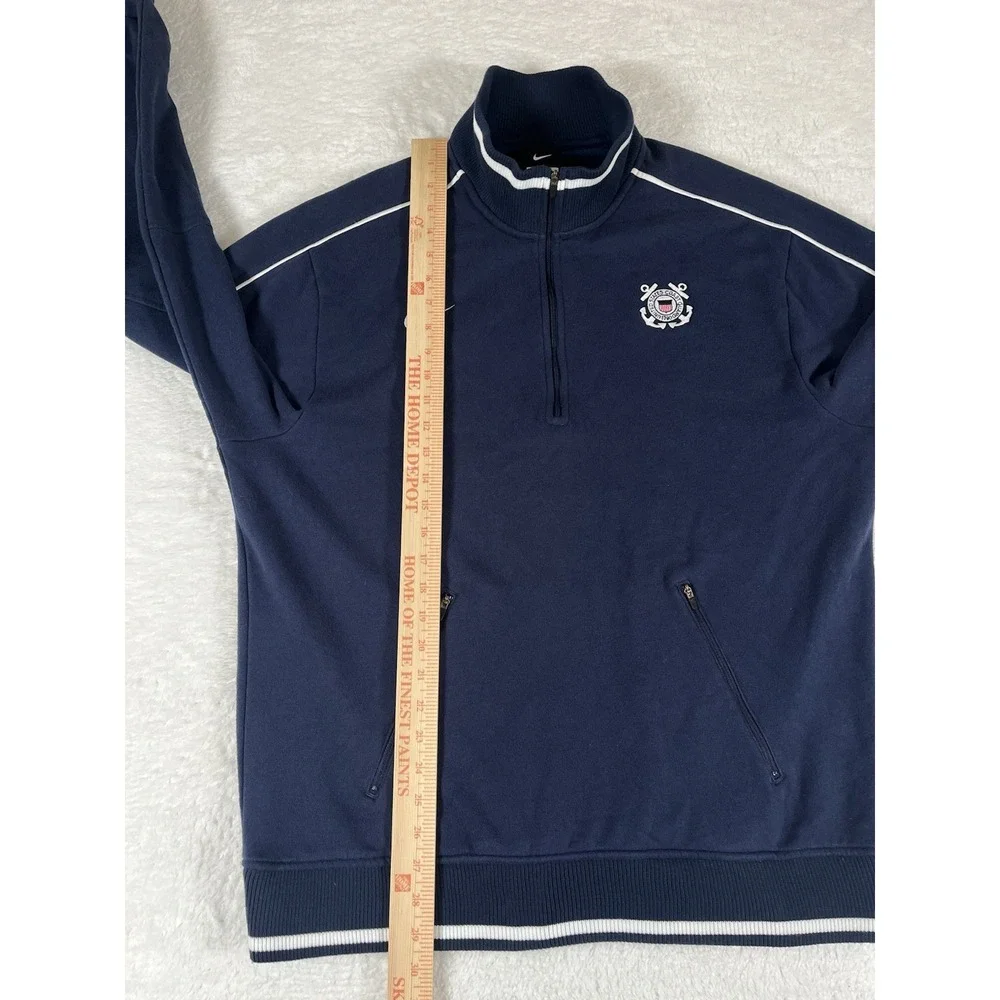 Nike US Coast Guard Navy Blue Quarter Zip Pullover Men's L Nautical Sailor USA‎